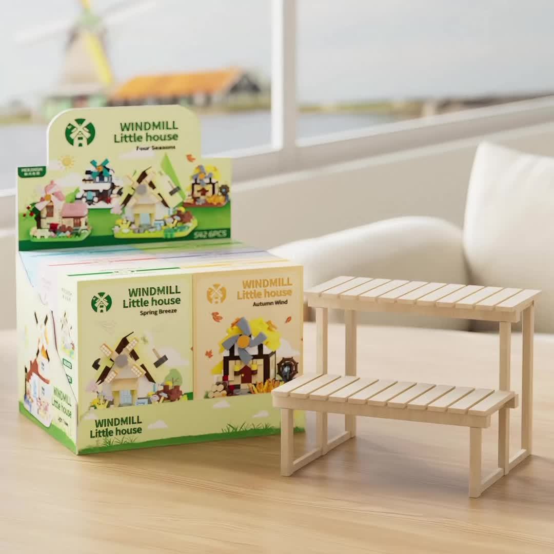 Windmill Cottage Building Block Toy Set, Holiday Gift